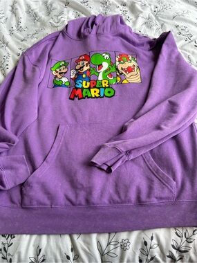 Nintendo Purple Super Mario Pullover Hoodie